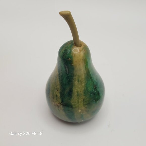 Vintage Small Marble Alabaster Decorative Fruit - Apple and Pear - Picture 4 of 16